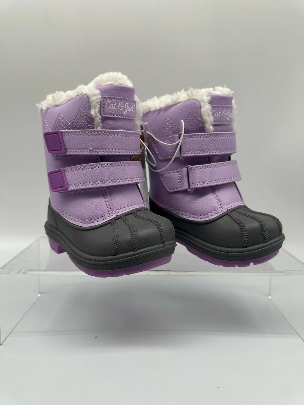 Cat & Jack Lilac and Gray Baby Winter Boots, size 5, NWT